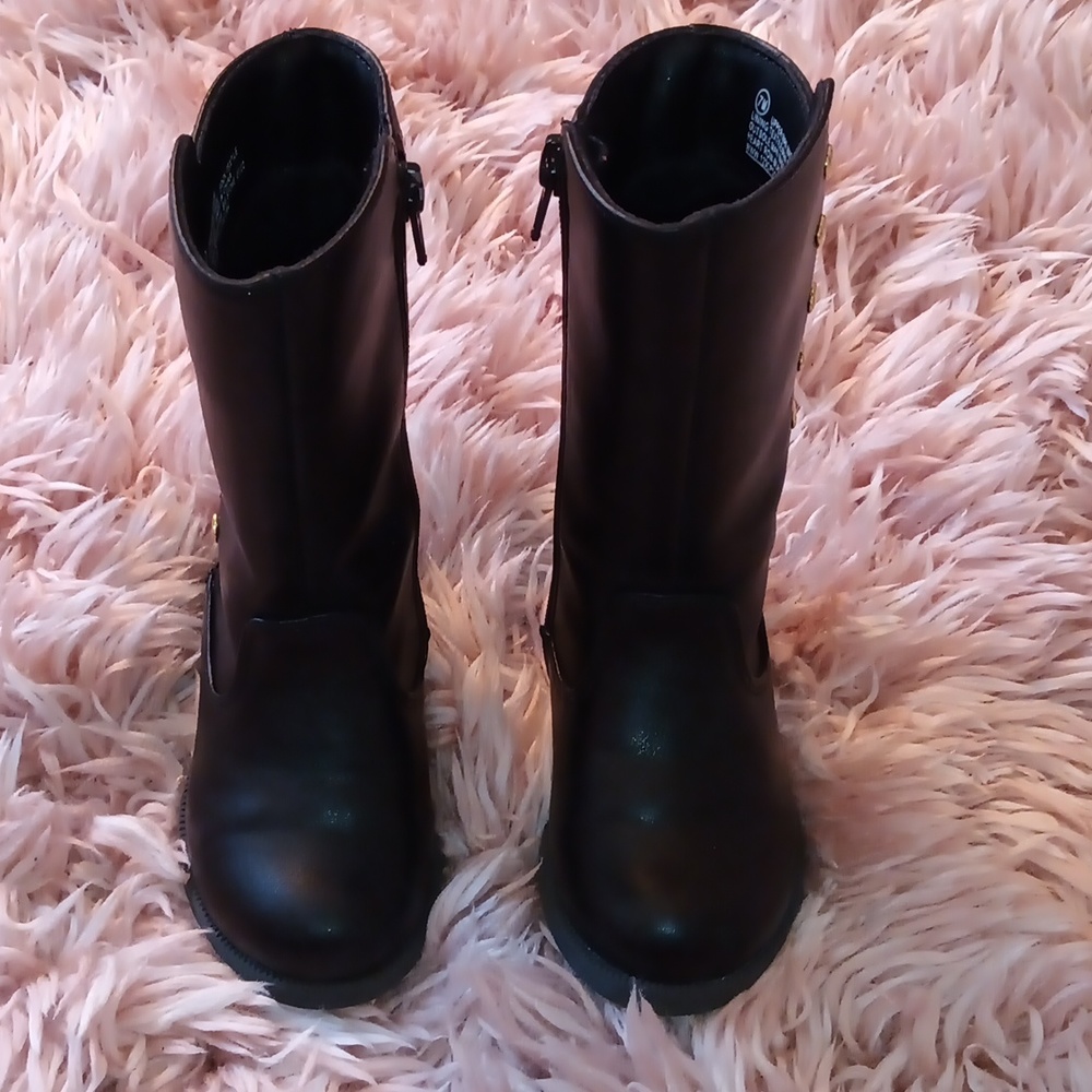 Toddler, black knee boots